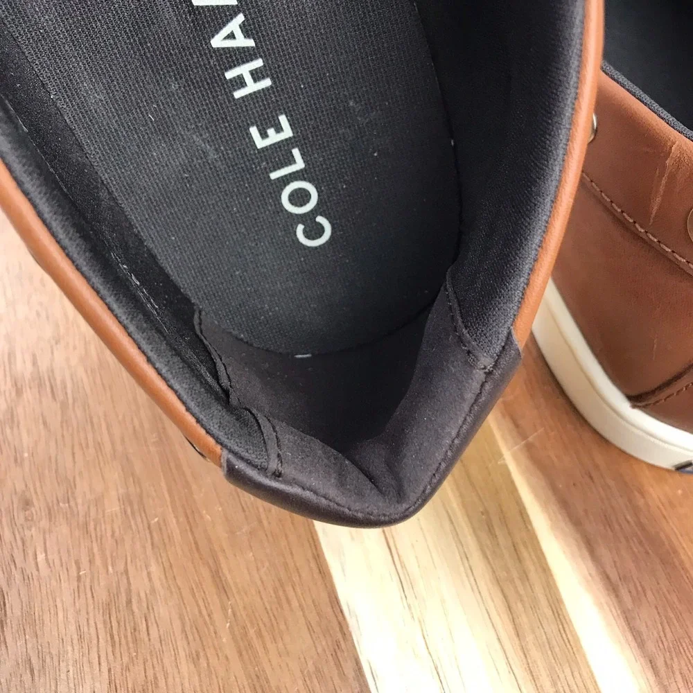 Cole Haan Nantucket Boat Shoes Mens 8M Brown Leather Comfort Slip On Loafers Moc